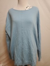 Chicos Light Blue Front Seam Pullover Oversize Sweater Size 3 Large New NWT - $26.95