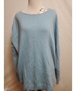 Chicos Light Blue Front Seam Pullover Oversize Sweater Size 3 Large New NWT - $496.64 MXN