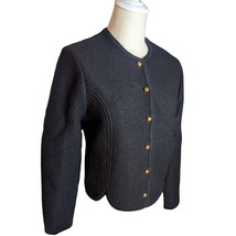 VTG Jade 100% Wool Gold Ball Button Cardigan Jacket Medium - £27.76 GBP