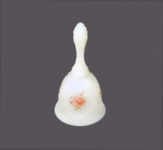 Fenton hand-painted, signed custard glass bell. Janet Singledecker made England. - £44.10 GBP