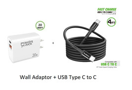 20W Wall Home Charger + 4FT Type C To C Usb For Samsung Galaxy A25 5G S256VL - £11.12 GBP