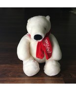 Boyds Coca-Cola White Polar Bear Plush 6&quot; With Red Coca-Cola Scarf #C2 - $13.61 CAD
