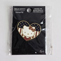 Loungefly Hello Kitty Americana Patriotic July 4th Heart Enamel Lapel Pin - £4.73 GBP