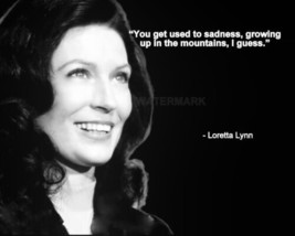 Country Music Singer Loretta Lynn &quot;You Get Used To Sadness &quot; Quote Photo 8X10 - £7.81 GBP