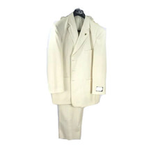 Stacy Adams Men&#39;s Suit Cream 2 Piece Single Breasted Pleated Pants Sizes... - $129.99+