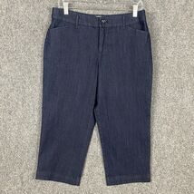 St. John&#39;s Bay Crop Pants Size 8 Women&#39;s Chino Blue Cotton Blend Adults - $273.99 MXN