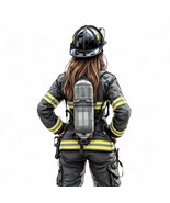 Firefighter Decal Sticker Firefighter Female Fire Gear AI Generated Decal - $3.95+