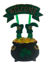 St Patrick&#39;s Day  Green Shamrocks Hanging Irish Leprechaun Sign Wall Dec... - £18.34 GBP