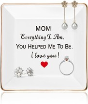 Christmas Gifts for Mom from Daughter Son, Ceramic Jewelry Tray Mom Ring Dish - £11.58 GBP