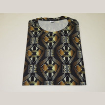 Men Oscar Banks Turkey Party T-Shirt Satin European 1168-07 Black Gold Fancy image 3