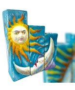 Handmade Mexican Terracotta Bohemian Sun &amp; Moon Multi Tier Candleholder - $75.49 CAD