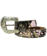 Nocona Pink Camo Girl&#39;s 24&quot; Western Belt Rhinestones Camouflage Bling N4... - £18.51 GBP