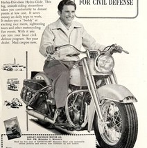Harley Davidson Hydra Glide Advertisement 1951 Motorcycle Civil Defense ... - $39.99