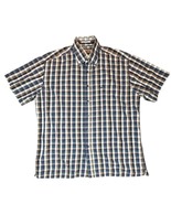 NONO Shirt Mens Large Blue White Plaid Business Casual Academia Button U... - $21.01 CAD