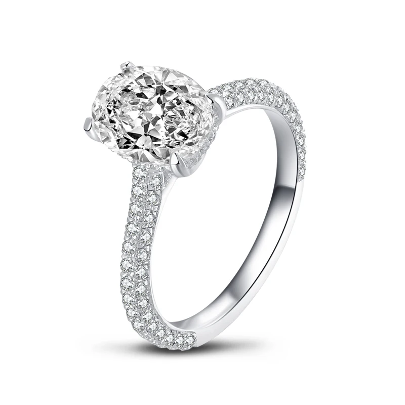 2.5 Carat Oval Cut Simulated Diamond Engagement Wedding Sterling Silver Ring 4 P - £46.48 GBP