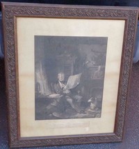 Antique Artwork Lithograph Print – Sir Walter Scott in His Shop – GORGEOUS FRAME - £116.80 GBP