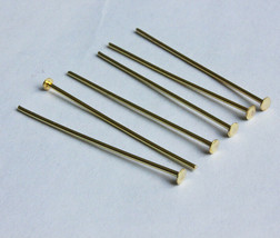 100Pcs/Lot Jewellery Part 40mm Head Flat Brass Pin Crystal Bead Metal Connectors - £2.86 GBP