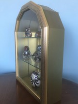 Vintage Curved ARched Glass mirrored Wall Curio Cabinet  Hang or Sit 14.5&#39; tall. - £97.34 GBP