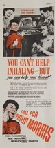 1942 Print Ad Philip Morris Cigarettes Johnny the Bell Hop Call For - $20.44