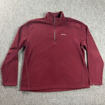 Eddie Bauer 1/4 Zip Pullover Mens XL Burgundy Fleece Polartec Polyester ... - $364.46 MXN