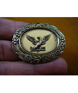 (b-bird-54) Bald eagle flying bird oval flower repro BRASS pin pendant e... - $18.99