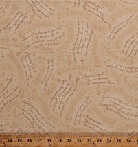 Cotton Amazing Grace Song Lyrics Sheet Music Fabric Print by the Yard D7... - $16.95