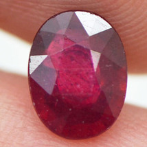 Ruby Gemstone Oval Shaped Natural Red Color Loose Treated Certified 1.42 Carat - £189.00 GBP