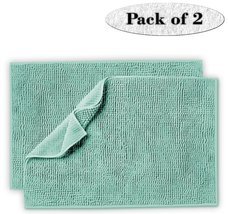 Lavish Touch Set of 2 Chenille Bathroom Rug 20x32 Non Slip Extra Soft Absorbent  - £19.17 GBP