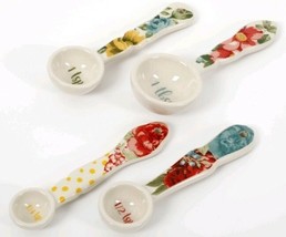 Pioneer Woman ~ Set of Four (4) ~ Stoneware Measuring Spoons ~ WILLOW Pa... - $460.26 MXN