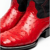 ALABAMA Genuine Ostrich Skin Cowboy Boot from the Western Collection Red image 8