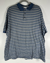 Pebble Beach Polo Shirt Mens XL Blue Grey Stripe Golf, Soft, Nice - £11.66 GBP