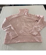 Woman’s Calvin Klein  pink Knit Side Button Cowl Neck Sweater  Size XL - $18.22