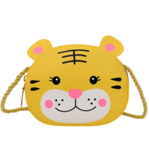 Yellow Tiger Zippered Crossbody Purse with Braided Strap - New - $14.99