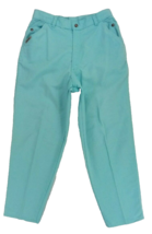 Women&#39;s  Size 13/14 Teal Mom High Rise Canvas Casual Pants - $12.34