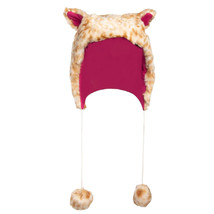 NEW Ladies/Girls Capelli Faux Fur Pink Cat Ears Hat Leopard Print w/ Pom Poms - £8.78 GBP