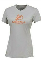 Merriell Women&#39;s T-Shirt Barefoot Gray Opti-Wick V-Neck Size Small NWT - $24.74