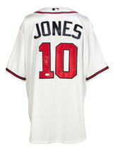 Chipper Jones Signed Atlanta Braves White Majestic Cool Base Baseball Je... - £283.57 GBP
