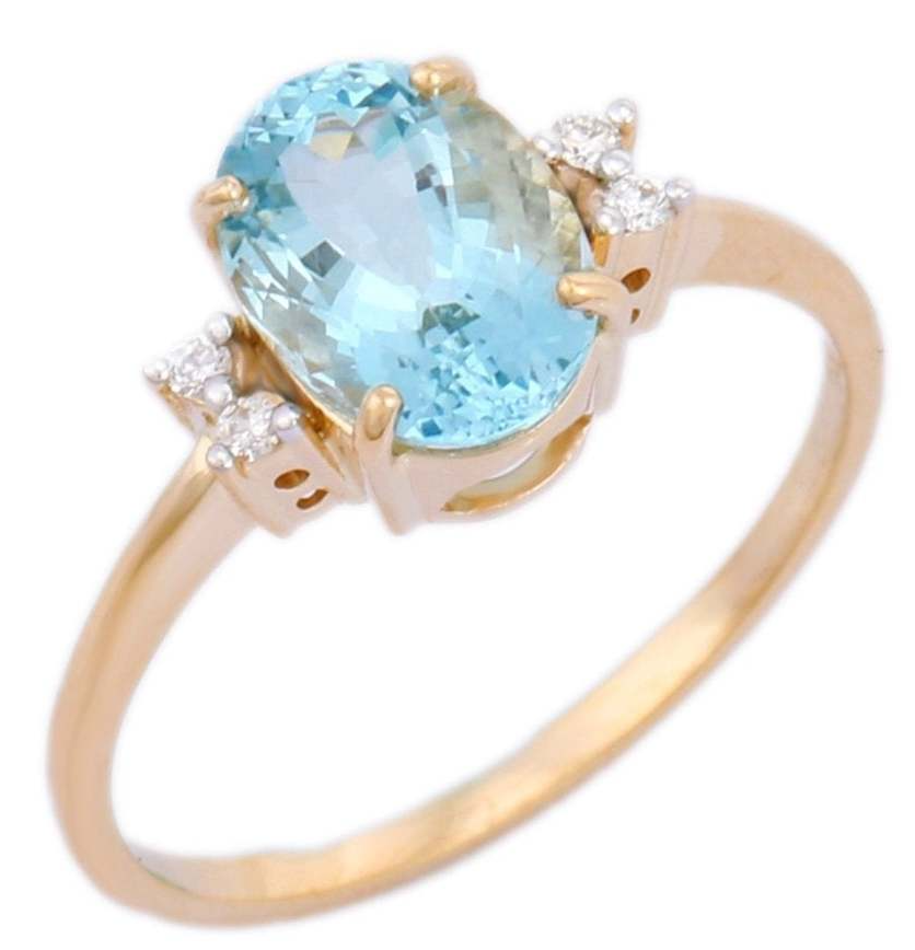 14K Yellow Gold Aquamarine Ring