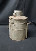 OLD Tin Soldered Travel Lunch Box Water Cooler Cup Plate Bucket RARE Complete  - £21.99 GBP