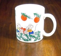 Vintage Made In Japan Ceramic Hand Signed Coffee Cup/Mug Mice Christmas ... - £18.50 GBP