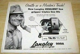 1960 Print Ad Langley 999A Fishing Reels San Diego,CA - £6.76 GBP