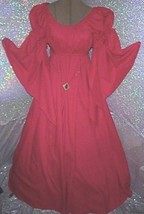 RENAISSANCE FANTASY  RED  CHEMISE PUFF SHOULDER &amp; LONG SLEEVE COSTUME GOWN - £65.54 GBP