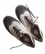 VANS Men US 5.5 Women 7 Wingtip Black White Canvas Oxford Sneakers shoes - $531.13 MXN