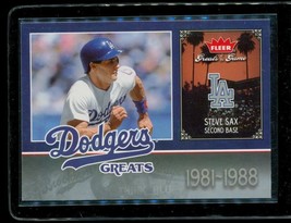 2006 Fleer Greats Of The Game Baseball Card LAD-SS Steve Sax Dodgers 1981-1988 - $12.63