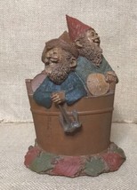 Vintage Tom Clark Gnomes Butch Wick Biscuit In Bucket Tub Resin Figurine - $24.75
