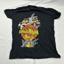 Space Jam Unisex Graphic T-Shirt Black Cotton L - £12.46 GBP