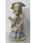 Female Graduation Figurine with Diploma Porcelain Vintage 4” Tall. - £7.72 GBP