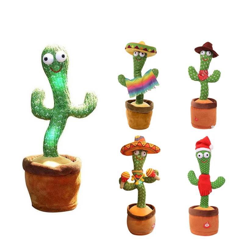 Play Dancing Cactus 120 Songs Birthday Present Electron Plush Doll Play Toy Baby - £31.93 GBP