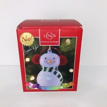 Lenox Wonderball Snowman W/ Red Knit Muffs LED Lighted Ornament New In Box - £19.76 GBP