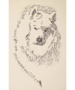 SAMOYED DOG ART Kline Print #78 DRAWN FROM WORDS Your dogs name added fr... - $49.95